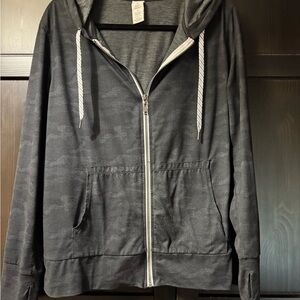 Gray Utility Jacket with Relaxed Fit and Ribbed Cuffs